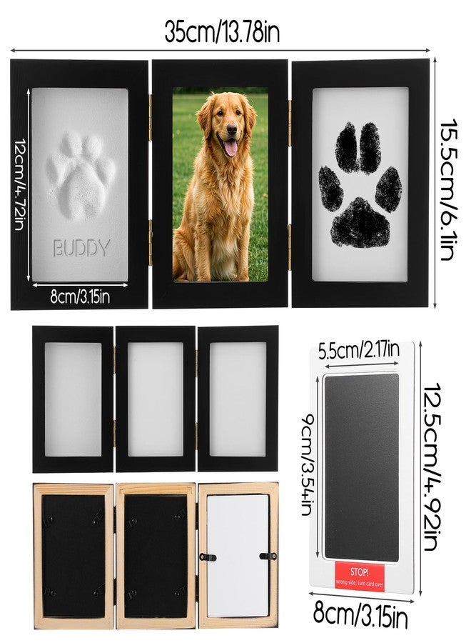 Neyauo Paw Print Frame Kit, Dog/Cat Paw Print Kit Keepsake, Inkless Ink Pad & Soft Clay for Pets, Pet Paws Prints Impression Kits, Wooden Pet Memorial Frame,DIY Dog Lover Gifts - Image 2